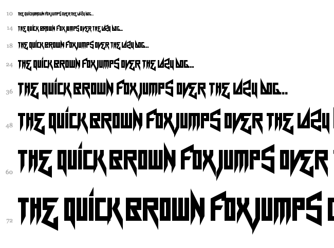 Card Shark font waterfall